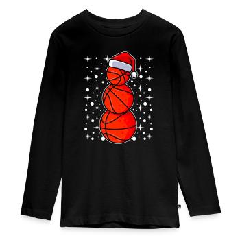 Basketballer Basketball Spieler Basketballer - Teenager Premium Bio Langarmshirt - Schwarz - Vorne - AI Model Kid Female (0cm)