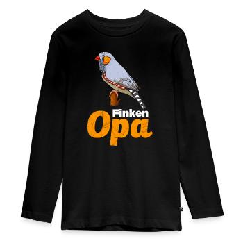 Finken Opa Zebrafink Vogelliebhaber Fink - Teenager Premium Bio Langarmshirt - Schwarz - Vorne - AI Model Kid Female (0cm)