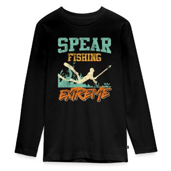Spearfishing Spearfishing Extreme Dive Harpoon - Teenager Premium Organic Long Sleeve Shirt - black - Front - AI Model Kid Female (0cm)