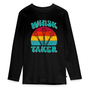 Baker Fouet Taker Baking Lover Pâte à pâtisserie - T-shirt manches longues Premium Ado - noir - Devant - AI Model Kid Female (0cm)