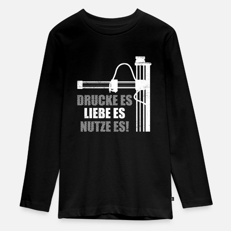Impression 3D Fan Prints Aimez-le, utilisez-le ! - T-shirt manches longues Premium Ado - noir