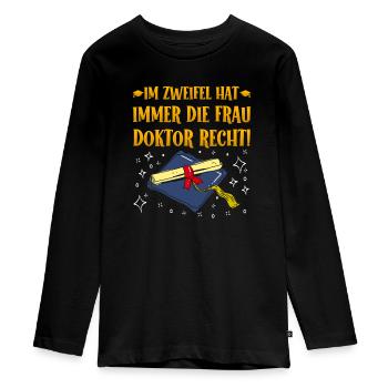 En cas de doute, Mme Doctor a raison ! - T-shirt manches longues Premium Ado - noir - Devant - AI Model Kid Female (0cm)