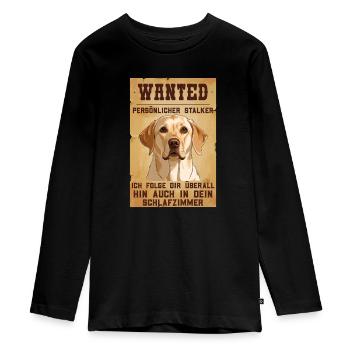 Labrador Besitzer WANTED Labrador Lustiges - Teenager Premium Bio Langarmshirt - Schwarz - Vorne - AI Model Kid Female (0cm)