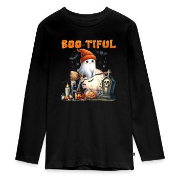 Costume d’Halloween Enfants BOO TIFUL Drôle - T-shirt manches longues Premium Ado - noir - Devant - AI Model Kid Female (0cm)
