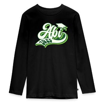ABITUR 2025 ABI Geschafft Abiturient Lustiges - Teenager Premium Bio Langarmshirt - Schwarz - Vorne - AI Model Kid Female (0cm)