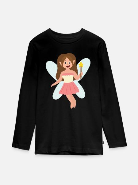 Fee - Teenager Premium Bio Langarmshirt - Schwarz