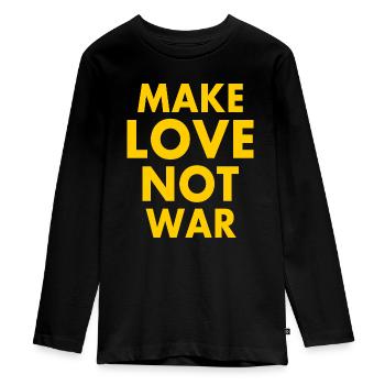 Make love not war - Teenager Premium Bio Langarmshirt - Schwarz - Vorne - AI Model Kid Female (0cm)