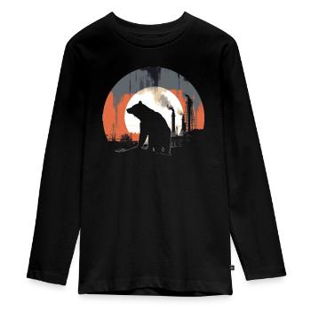 Ours, nature, environnement, protection de - T-shirt manches longues Premium Ado - noir - Devant - AI Model Kid Female (0cm)