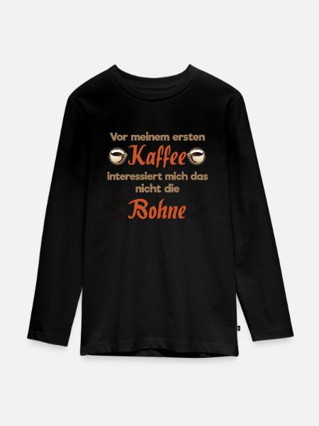 Kaffee Bohne - Teenager Premium Bio Langarmshirt - Schwarz