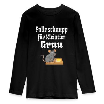 Effektive Kleintier falle Grau Tierfang Maus Ratte - Teenager Premium Bio Langarmshirt - Schwarz - Vorne - AI Model Kid Female (0cm)