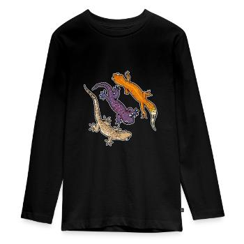 Reptilien Fan Gecko Eidechse Reptil Bardagame - Teenager Premium Bio Langarmshirt - Schwarz - Vorne - AI Model Kid Female (0cm)