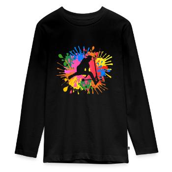 Scooter acrobatique - T-shirt manches longues Premium Ado - noir - Devant - AI Model Kid Female (0cm)