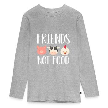 Vegan animal welfare - Teenager Premium Organic Long Sleeve Shirt - heather grey - Front