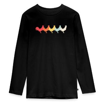 Huhn Hühner - Teenager Premium Bio Langarmshirt - Schwarz - Vorne - AI Model Kid Female (0cm)