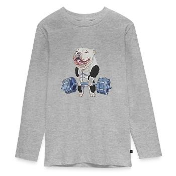 Muscle Bully - T-shirt manches longues Premium Ado - gris chiné - Devant