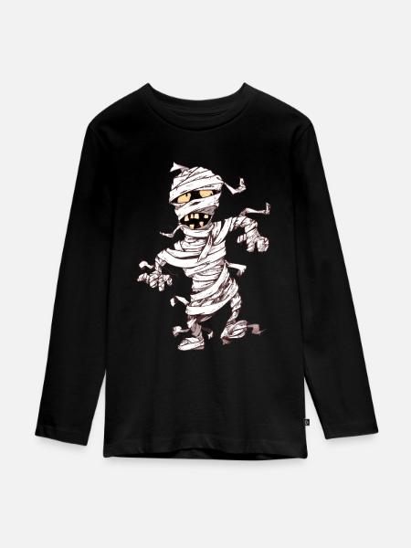 Mumie - Teenager Premium Bio Langarmshirt - Schwarz