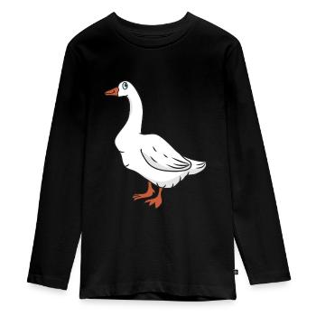 oie - T-shirt manches longues Premium Ado - noir - Devant - AI Model Kid Female (0cm)