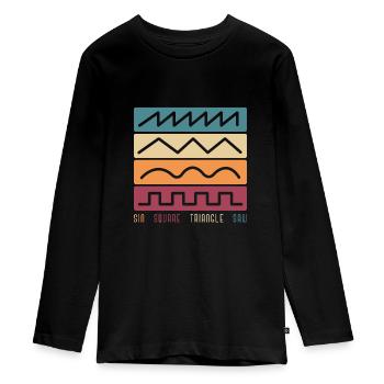 Modular Synth Synth Vintage Analog Waves - Teenager Premium Organic Long Sleeve Shirt - black - Front - AI Model Kid Female (0cm)