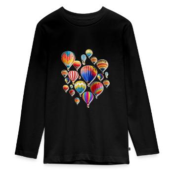 Heißluftballons Oxygen Rubber Events Party Geschenk - Teenager Premium Bio Langarmshirt - Schwarz - Vorne - AI Model Kid Female (0cm)