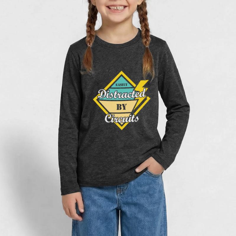 Distracted by Circuits Electro Worker Engineer Teenager Premium Organic Long Sleeve Shirt