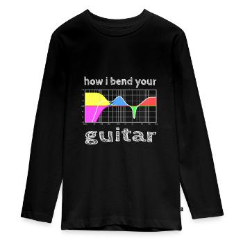 how i bend your guitar - Teenager Premium Organic Long Sleeve Shirt - black - Front - AI Model Kid Female (0cm)