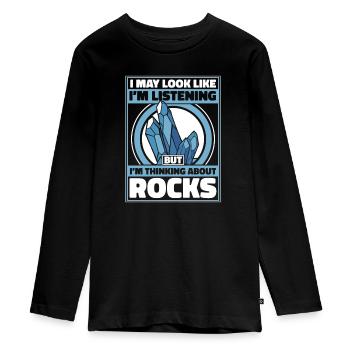 Géologie Géologue Roches Pierre Géo Minéral - T-shirt manches longues Premium Ado - noir - Devant - AI Model Kid Female (0cm)