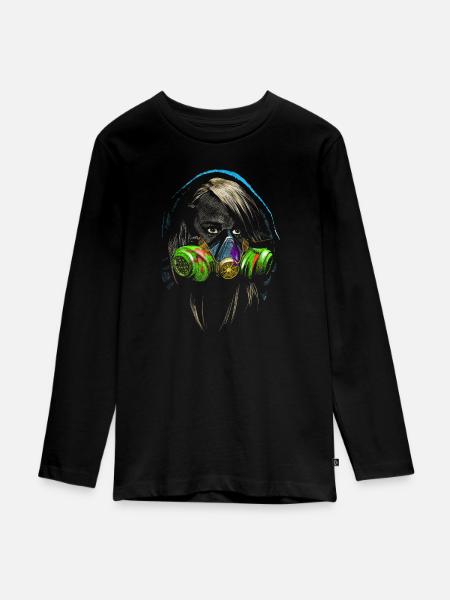 graffiti - Teenager Premium Bio Langarmshirt - Schwarz