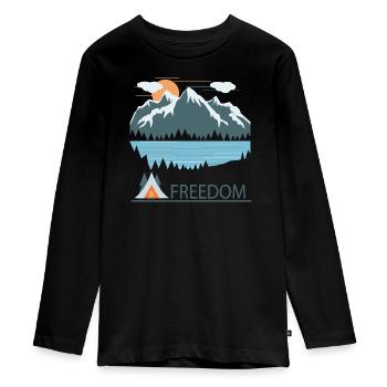 zelt - Teenager Premium Bio Langarmshirt - Schwarz - Vorne - AI Model Kid Female (0cm)