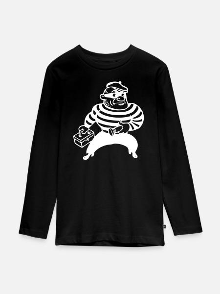 Bankräuber Panzerknacker - Teenager Premium Bio Langarmshirt - Schwarz