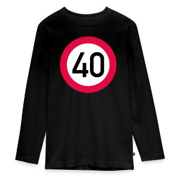 40 ans Attention ! Panneau de signalisation 40 km/h - T-shirt manches longues Premium Ado - noir - Devant - AI Model Kid Female (0cm)