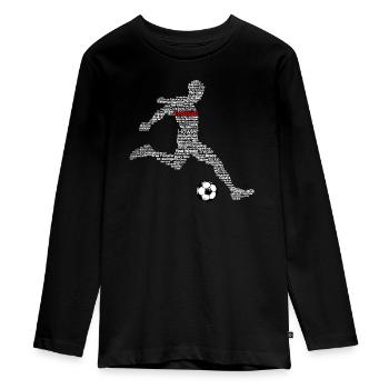 Fussball Fussballer Fussballspieler Fussballspiel - Teenager Premium Bio Langarmshirt - Schwarz - Vorne - AI Model Kid Female (0cm)