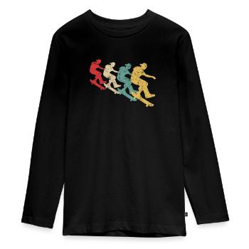 Skateboarding Skateboarder Skateboard Retro - Teenager Premium Bio Langarmshirt - Schwarz - Vorne - AI Model Kid Female (0cm)