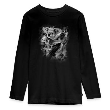 Koala - Teenager Premium Bio Langarmshirt - Schwarz - Vorne - AI Model Kid Female (0cm)