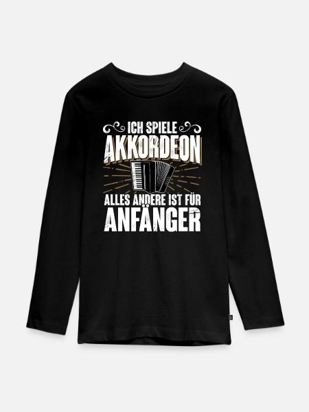 Akkordeon - Teenager Premium Bio Langarmshirt - Schwarz