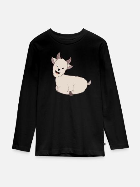 Ziege Ziegen Geiss - Teenager Premium Bio Langarmshirt - Schwarz