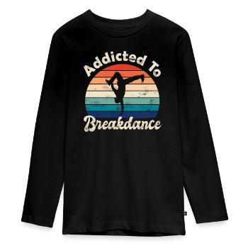 Breakdance - Teenager Premium Bio Langarmshirt - Schwarz - Vorne - AI Model Kid Female (0cm)