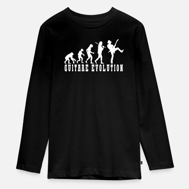 Evolution der Gitarrenkultur - Teenager Premium Bio Langarmshirt - Schwarz