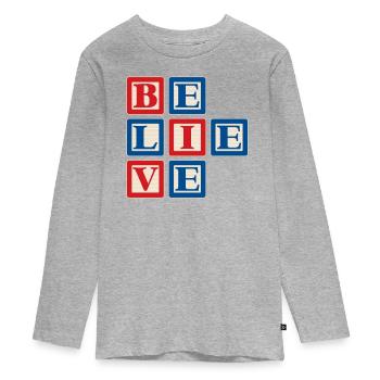 Croire 2 - T-shirt manches longues Premium Ado - gris chiné - Devant