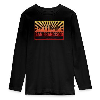 Pente de la skyline de San Francisco - T-shirt manches longues Premium Ado - noir - Devant - AI Model Kid Female (0cm)