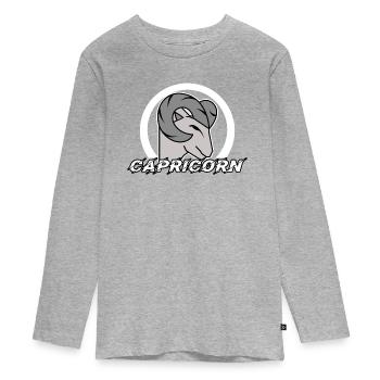 Horoscope Capricorne Signe du zodiaque Astronomie - T-shirt manches longues Premium Ado - gris chiné - Devant