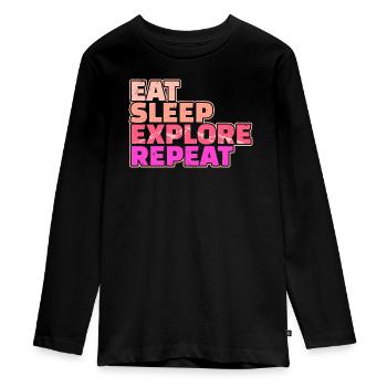 Déclaration de randonnée alpiniste - T-shirt manches longues Premium Ado - noir - Devant - AI Model Kid Female (0cm)