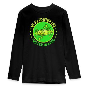 amoureux, tourtereaux, amour sincère - T-shirt manches longues Premium Ado - noir - Devant - AI Model Kid Female (0cm)