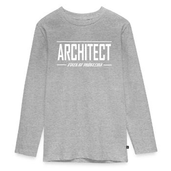 Je suis un architecte étudiants en architecture vintage - T-shirt manches longues Premium Ado - gris chiné - Devant