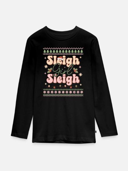 Hässlicher Weihnachtspullover - Teenager Premium Bio Langarmshirt - Schwarz