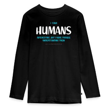 Humains (sombre) - T-shirt manches longues Premium Ado - noir - Devant - AI Model Kid Female (0cm)