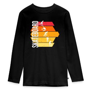 Skateboard - Teenager Premium Bio Langarmshirt - Schwarz - Vorne - AI Model Kid Female (0cm)