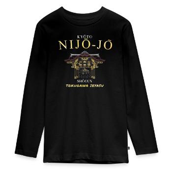 Nijo-jo Castle, Kyoto, Edo Shogun Time, Japan - Teenager Premium Organic Long Sleeve Shirt - black - Front - AI Model Kid Female (0cm)