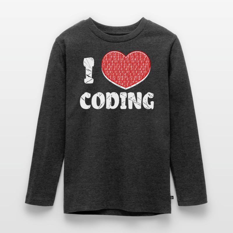 Developer Heart Coding Statement Programmer Teenager Premium Organic Long Sleeve Shirt