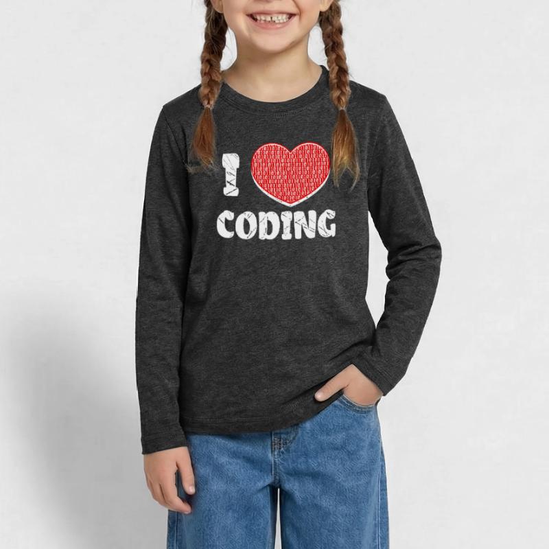 Developer Heart Coding Statement Programmer Teenager Premium Organic Long Sleeve Shirt
