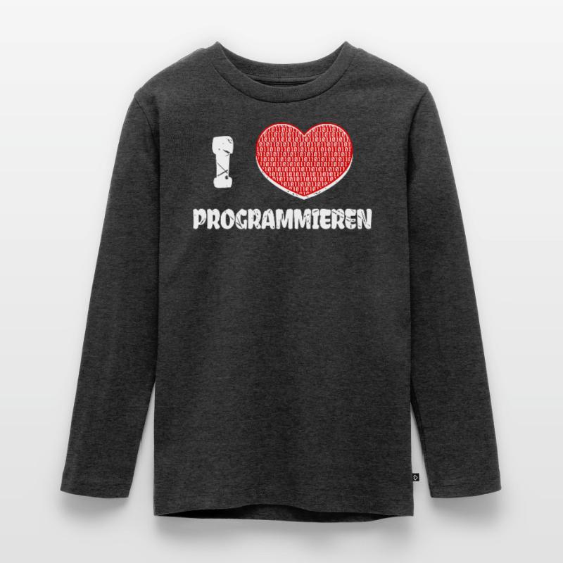 Developer Herz Programmierer Statement Informatik Teenager Premium Bio Langarmshirt